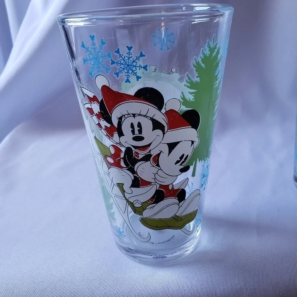 Zak!DISNEY MICKEY & MINNIE MOUSE PINT GLASSWARE SET 16OZ